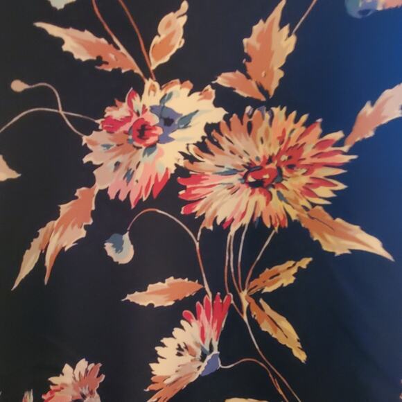 Chaps‎ Women's Black Floral Snap Front Satiny Bomber Jacket Sz 1X - Picture 8 of 8